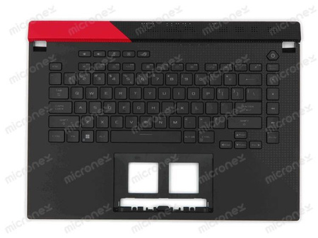 Asus ROG Strix G15 G513QR Palmrest klawiatura obudowa LED RGB każdy przycisk US-International czarny z czerwonym wykończeniem